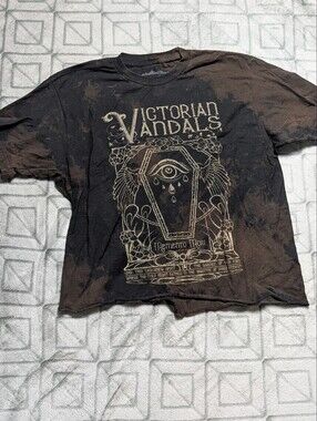 Victorian Vandals Black and Brown Graphic Tee - Cropped